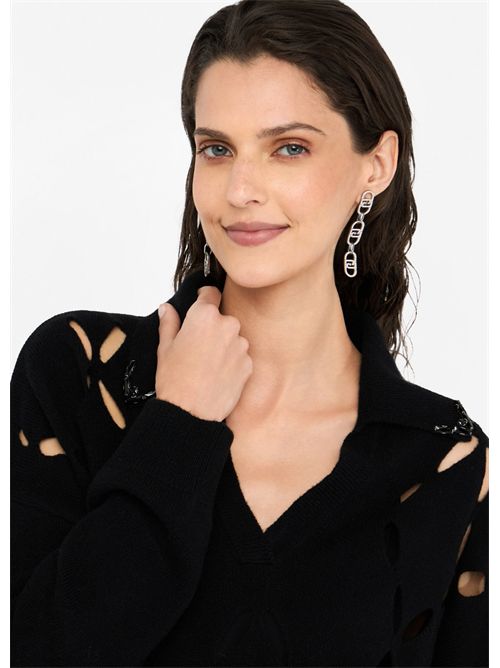 Maglia 100% lana con ricami gioiello LIU JO | MF5038MS009/22222